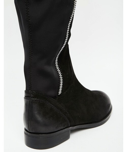ALDO(アルド)の「ALDO Dyna Black Leather Exposed Zip Knee Boots(ブーツ・レディース・Black・US 8)」の3枚目の写真