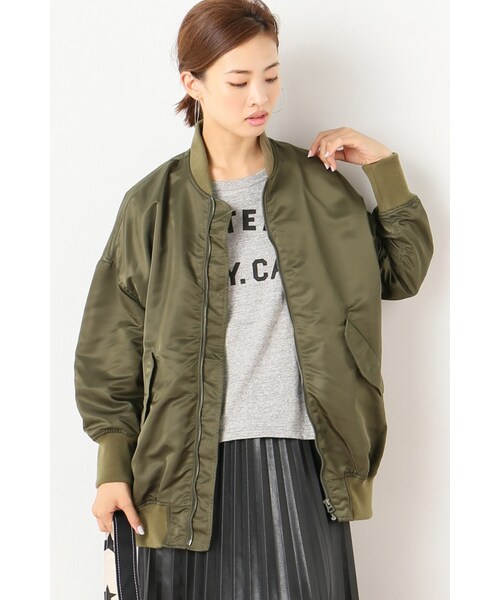 JOURNAL STANDARD（ジャーナルスタンダード）の「《予約》ナイロンツイルビッグMA1◆（ジャケット/アウター・ブラック/カーキ/ボルドー・フリー）」の21枚目の写真