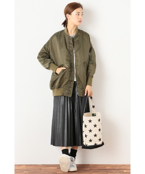 JOURNAL STANDARD（ジャーナルスタンダード）の「《予約》ナイロンツイルビッグMA1◆（ジャケット/アウター・ブラック/カーキ/ボルドー・フリー）」の6枚目の写真