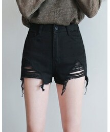 FLYMODEL | ハーフハイウエストダメージ ショートパンツ(P0000QED)(Tシャツ/カットソー)