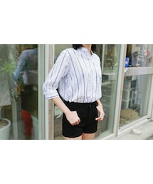 2PER | スタンドカラーストライプ柄シャツ(P0000EEQ)(Tシャツ/カットソー)