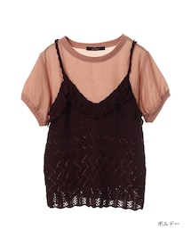 w closet | 【A/W】ニットビスチェ×Tシャツセット(トップス)