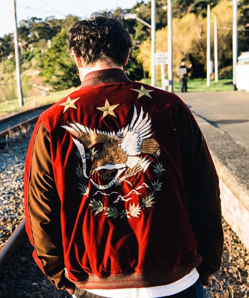 glamb Morgan スカジャン バーガンディ glamb（グラム）の「Morgan ska JKT（）」 - WEAR