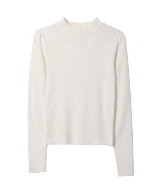 31 Sons de mode（トランテアン　ソン　ドゥ　モード）の「リブハイネックプルオーバー（トップス・レディース・ブラック/オフホワイト/ライトグレー・36）」の2枚目の写真