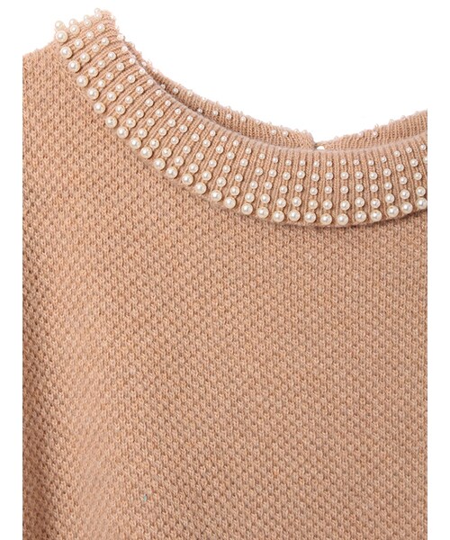 31 Sons de mode（トランテアン　ソン　ドゥ　モード）の「襟付きニットプルオーバー（トップス・レディース・キャメル/ライトグレー/オフホワイト・36）」の4枚目の写真