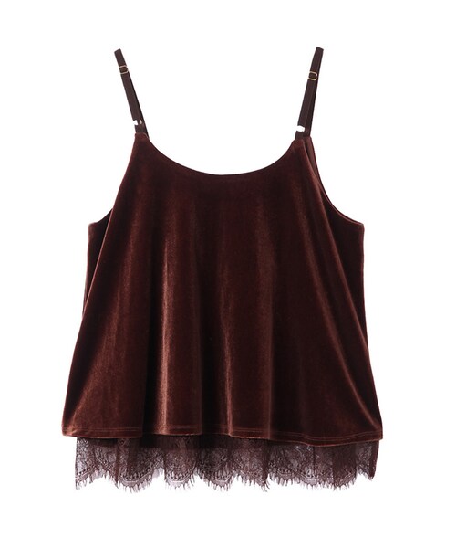 31 Sons de mode（トランテアン　ソン　ドゥ　モード）の「≪新作≫裾レースベロアキャミブラウス（トップス・レディース・イエロー/ネイビー/ブラウン・36）」の7枚目の写真