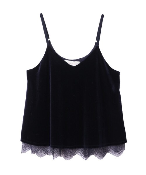 31 Sons de mode（トランテアン　ソン　ドゥ　モード）の「≪新作≫裾レースベロアキャミブラウス（トップス・レディース・イエロー/ネイビー/ブラウン・36）」の3枚目の写真