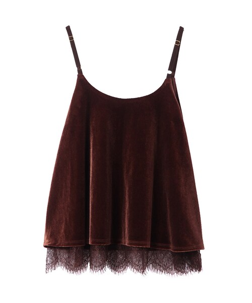 31 Sons de mode（トランテアン　ソン　ドゥ　モード）の「≪新作≫裾レースベロアキャミブラウス（トップス・レディース・イエロー/ネイビー/ブラウン・36）」の8枚目の写真