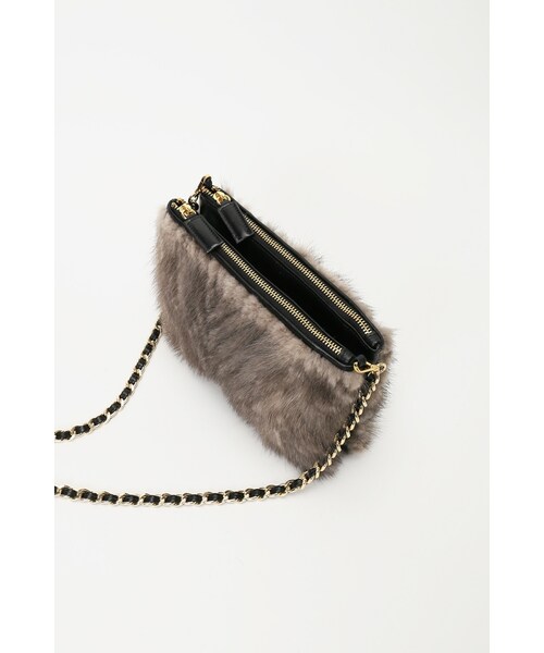 Spick & Span(スピックアンドスパン)の「≪予約≫ミンクWポシェット◆(バッグ・ブラック/パープル A・フリー)」の8枚目の写真