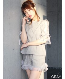 MICOAMERI（ミコアメリ）の「ライトデニムセットアップ（トップス+ 