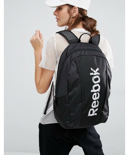 Reebok（リーボック）の「Reebok Backpack With Washed Logo（バックパック/リュック・レディース・Black・One Size）」の3枚目の写真