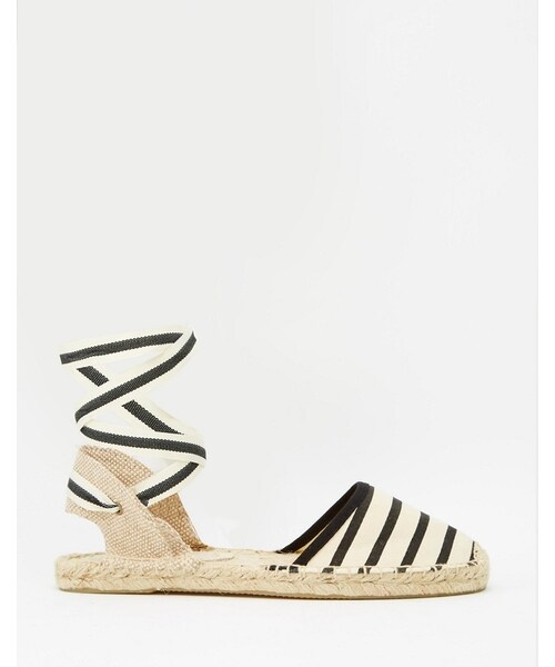 SOLUDOS（ソルドス）の「Soludos Classic Stripe Natural Tie Up Espadrille Flat Sandals（その他シューズ・レディース・Beige・US 10）」の2枚目の写真