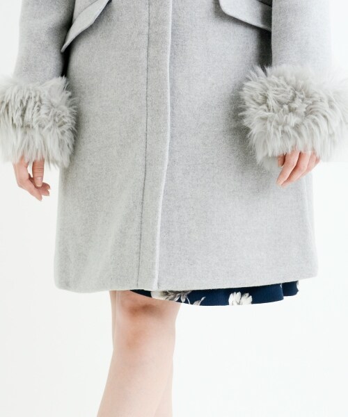 MAJESTIC LEGON（マジェスティックレゴン）の「【予約商品★ポイント5倍中!!】ファー付フードコート（ジャケット/アウター・レディース・アイボリー/ピンク/ブルー/グレー・S(7号)/M(9号)）」の16枚目の写真