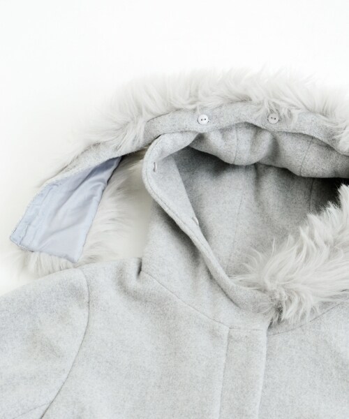 MAJESTIC LEGON（マジェスティックレゴン）の「【予約商品★ポイント5倍中!!】ファー付フードコート（ジャケット/アウター・レディース・アイボリー/ピンク/ブルー/グレー・S(7号)/M(9号)）」の18枚目の写真