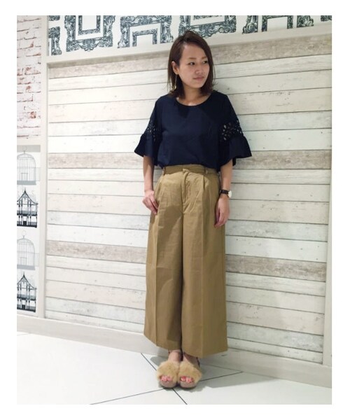 PAGEBOY（ページボーイ）の「【PAGEBOY】【Seventeen9月号】ワイドチノパン（パンツ・レディース・ブラック/ベージュ/ダークレッド/カーキ）」の14枚目の写真