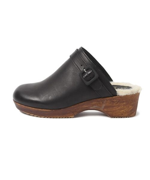 studio CLIP（スタディオクリップ）の「フェイクレザーファー付きサボ（シューズ・ブラック/キャメル・M/L）」の8枚目の写真