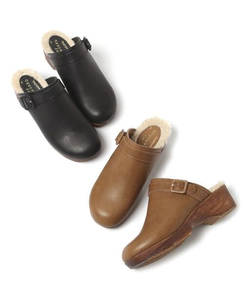 studio CLIP（スタディオクリップ）の「フェイクレザーファー付きサボ（シューズ・ブラック/キャメル・M/L）」の16枚目の写真