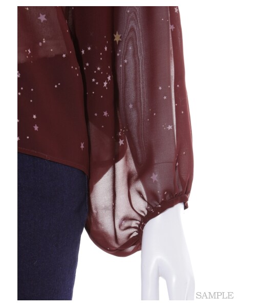 LILY BROWN（リリーブラウン）の「スターシフォンブラウス（ブラウス・レディース・PBEG/BRW/BLK・F）」の9枚目の写真