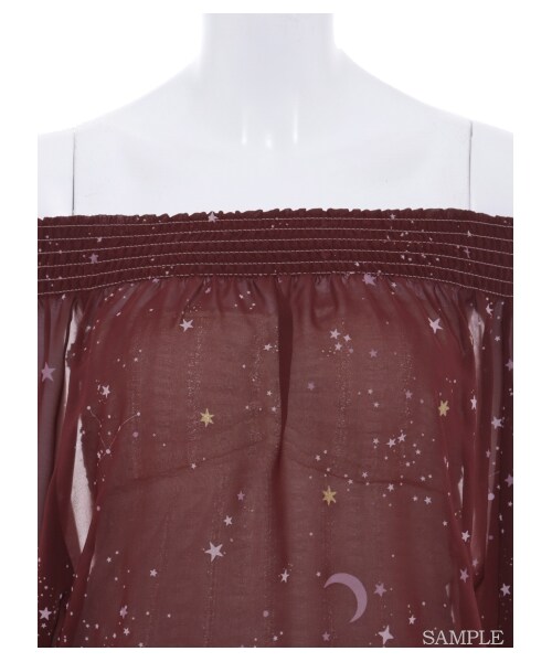 LILY BROWN（リリーブラウン）の「スターシフォンブラウス（ブラウス・レディース・PBEG/BRW/BLK・F）」の8枚目の写真