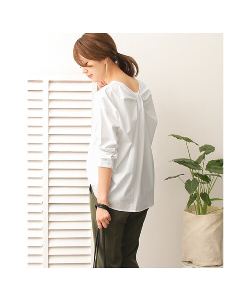 URBAN RESEARCH DOORS（アーバンリサーチドアーズ）の「【予約】バックツイストブラウス（トップス・レディース・NAVY/Y/KHAKI/WHITE・one）」の7枚目の写真