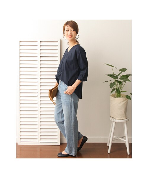 URBAN RESEARCH DOORS（アーバンリサーチドアーズ）の「【予約】バックツイストブラウス（トップス・レディース・NAVY/Y/KHAKI/WHITE・one）」の11枚目の写真