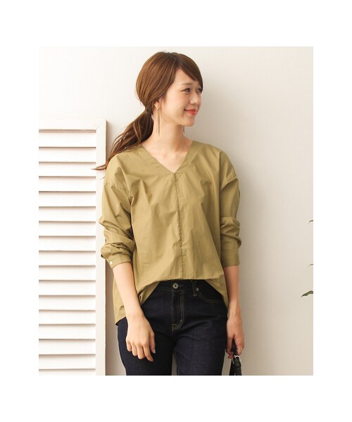 URBAN RESEARCH DOORS（アーバンリサーチドアーズ）の「【予約】バックツイストブラウス（トップス・レディース・NAVY/Y/KHAKI/WHITE・one）」の8枚目の写真