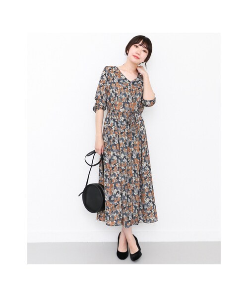 KBF（ケイビーエフ）の「KBF+ レトロフラワーマキシワンピース（ワンピース/ドレス・レディース・BLACK/NAVY/CAMEL・one）」の12枚目の写真