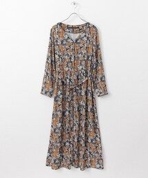 KBF | KBF+ レトロフラワーマキシワンピース(ワンピース/ドレス)