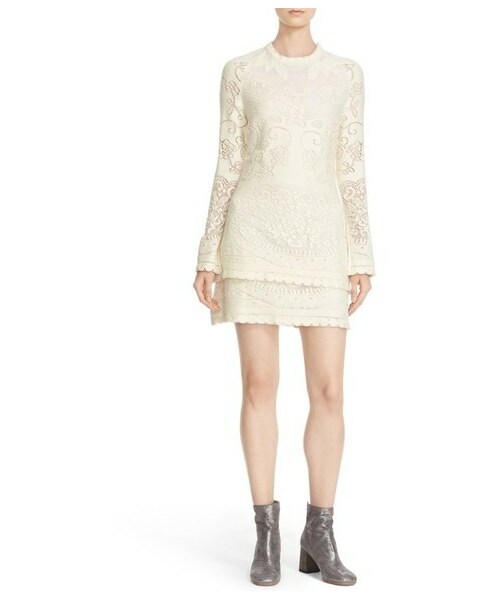 See By Chloe シーバイクロエ の See By Chloe Floral Crochet Lace Popover Dress ワンピース Wear See By Chloe シーバイクロエ の See By Chloe Floral Crochet Lace Popover Dress ワンピース Wear