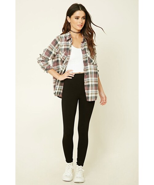 FOREVER 21（フォーエバー トゥエンティーワン）の「FOREVER 21 Stretch-Knit Leggings（レギンス/スパッツ・レディース・Black/Brown・XS/S/M/L）」の7枚目の写真