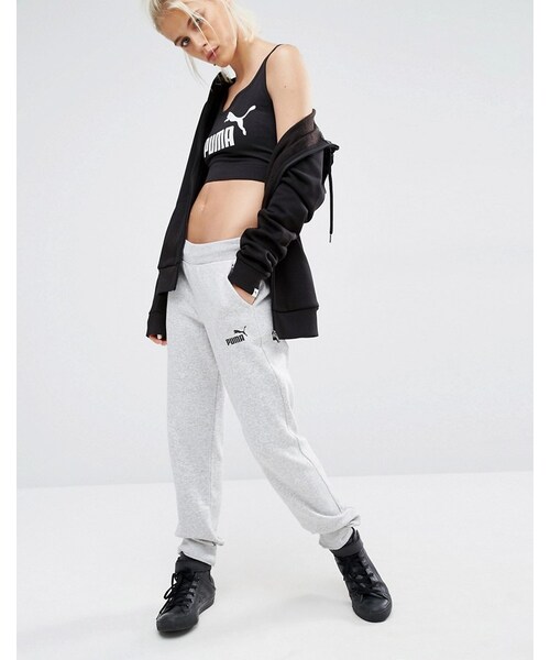 PUMA（プーマ）の「Puma Crop Top With Classic Logo（Tシャツ/カットソー・レディース・Black・US 12/US 4/US 6/US 10/US 8/US 2）」の4枚目の写真
