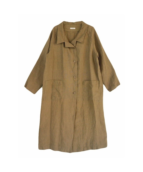 フォグリネンコート レンガ色美品 lwa839.jpg