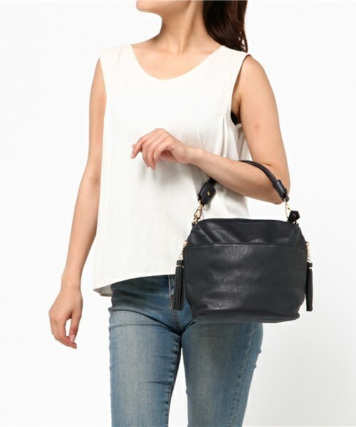 INTERPLANET WINGS(インタープラネットウィング)の「プチドーヌバッグ調 合皮バッグ(トートバッグ・レディース・グレイッシュベージュ/ネイビー/ワイン・フリー)」の14枚目の写真