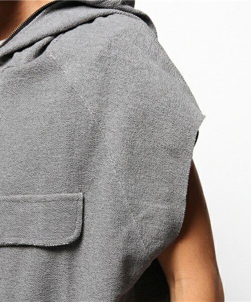 CASPER JOHN AIVER(キャスパージョンアイバー)の「CASPER JOHN AIVER ハーフジップノースリーブプルオーバーパーカー(パーカー・メンズ・グレー/ベージュ/ピンク・FREE)」の22枚目の写真