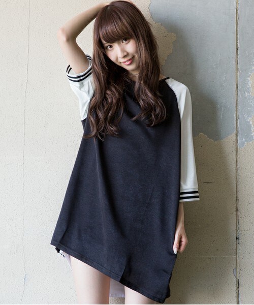 CASPER JOHN AIVER(キャスパージョンアイバー)の「CASPER JOHN AIVER ラインリブスーベニアビッグロングT(Tシャツ/カットソー・メンズ・ブラック/サックスブルー・FREE)」の18枚目の写真