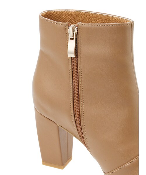 MERCURYDUO（マーキュリーデュオ）の「Simpleスクエアヒールショートブーツ（シューズ・レディース・ブラック/ベージュ・36/38）」の10枚目の写真