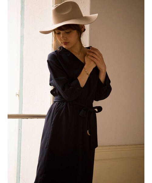 MERCURYDUO（マーキュリーデュオ）の「ツバ広ウールHAT（帽子・レディース・ライトグレー/ベージュ・F）」の4枚目の写真