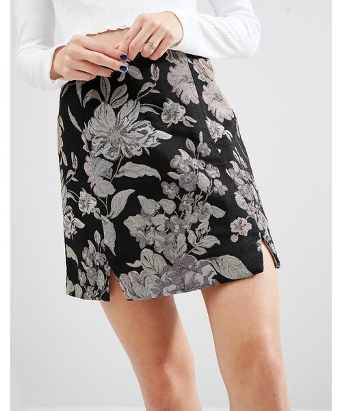 asos（エイソス）の「ASOS Formal Jacquard Mini Skirt Co-ord（スカート・レディース・Floral・US 10/US 8/US 0/US 12/US 14/US 4/US 2/US 6）」の3枚目の写真