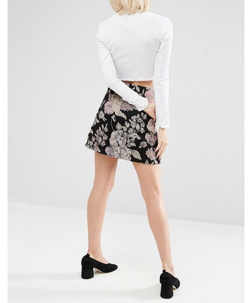asos（エイソス）の「ASOS Formal Jacquard Mini Skirt Co-ord（スカート・レディース・Floral・US 10/US 8/US 0/US 12/US 14/US 4/US 2/US 6）」の2枚目の写真