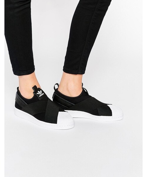 adidas(アディダス)の「Adidas adidas Orginals Black Superstar Slip On Sneakers(スニーカー・レディース・Black・US 10)」の1枚目の写真