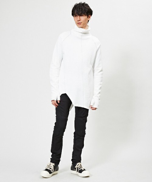 The Viridi-anne（ザヴィリディアン）の「The Viridi-anne ハイネックジャガードカットソー（Tシャツ/カットソー・メンズ・ホワイト/ブラック・3/2）」の13枚目の写真