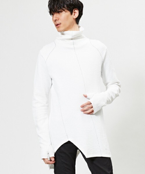 The Viridi-anne（ザヴィリディアン）の「The Viridi-anne ハイネックジャガードカットソー（Tシャツ/カットソー・メンズ・ホワイト/ブラック・3/2）」の2枚目の写真