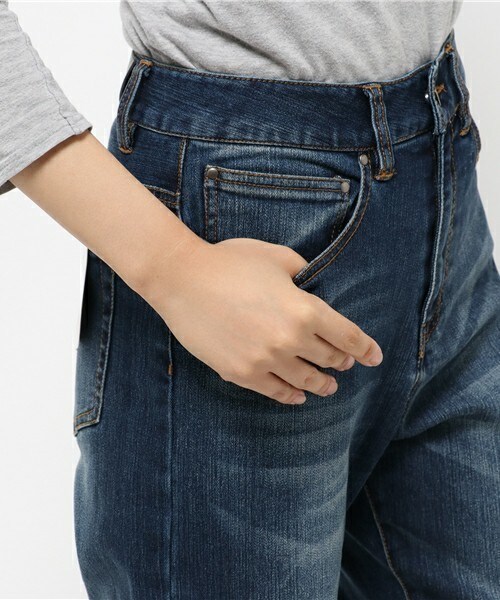 INTERPLANET（インタープラネット）の「BASICデニムボーイズパンツ（デニムパンツ・レディース・ブルー・25inch/26inch）」の7枚目の写真
