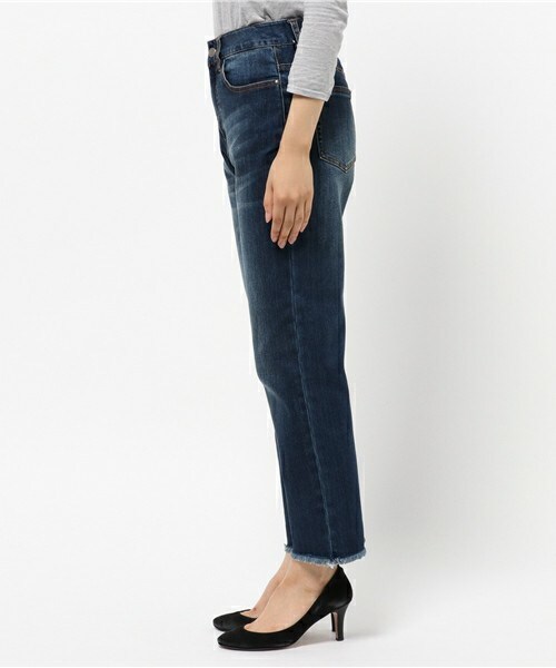 INTERPLANET（インタープラネット）の「BASICデニムボーイズパンツ（デニムパンツ・レディース・ブルー・25inch/26inch）」の3枚目の写真