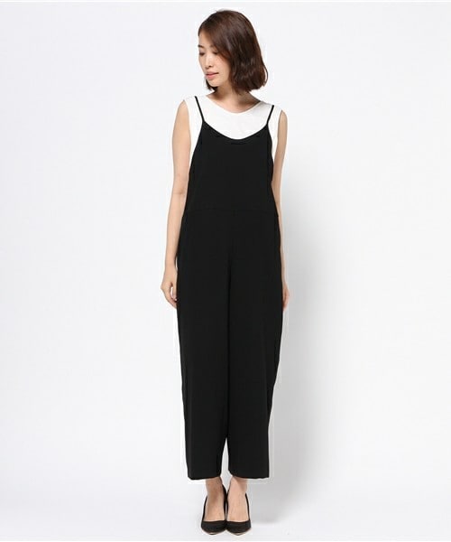 actuel（アクチュエル）の「キャミ型オールインワン（つなぎ/オールインワン・レディース・ブラック/ネイビー・FREE）」の3枚目の写真