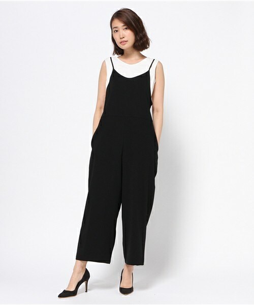 actuel（アクチュエル）の「キャミ型オールインワン（つなぎ/オールインワン・レディース・ブラック/ネイビー・FREE）」の2枚目の写真