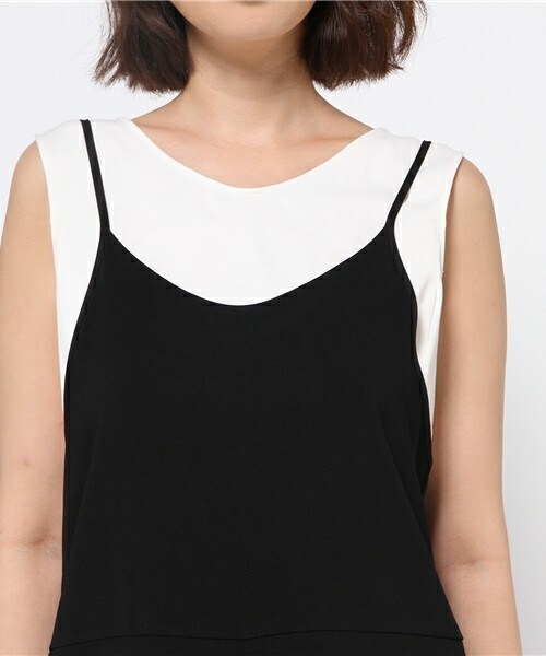 actuel（アクチュエル）の「キャミ型オールインワン（つなぎ/オールインワン・レディース・ブラック/ネイビー・FREE）」の6枚目の写真