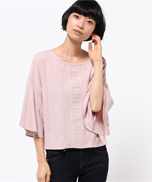 archives（アルシーヴ）の「ライン刺繍フレアスリーブﾌﾞﾗｳｽ（シャツ/ブラウス・レディース・オフホワイト/ネイビー/ピンク・MEDIUM）」の3枚目の写真