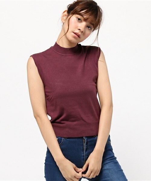 archives（アルシーヴ）の「【店舗限定商品】ハイネックノースリ（ニット/セーター・レディース・ブラック/グレー/モカ/ワイン・MEDIUM）」の4枚目の写真