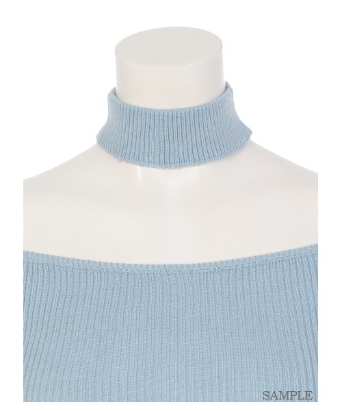 lilLilly（リルリリー）の「チョーカーネックリブニット（トップス・レディース・BEIGE/BLUE/GRAY/BLACK・FREE）」の8枚目の写真